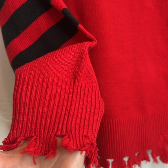 Pentatonix Red & Black Distressed Spell out Sweater. Size Large. - Picture 10 of 13